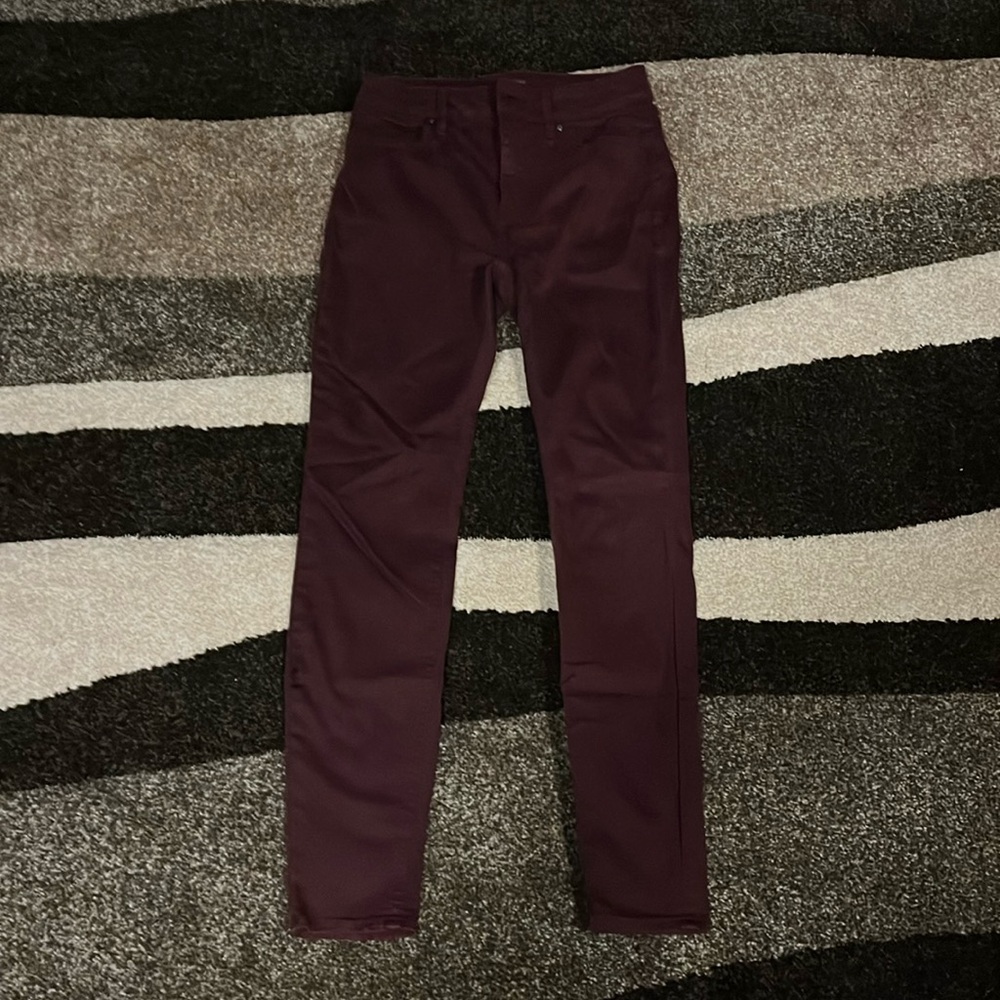 White House Black Market Maroon Skinny Jeans